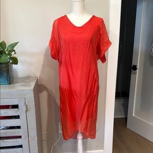 Silk Short Sleeve Dress Made in lItaly